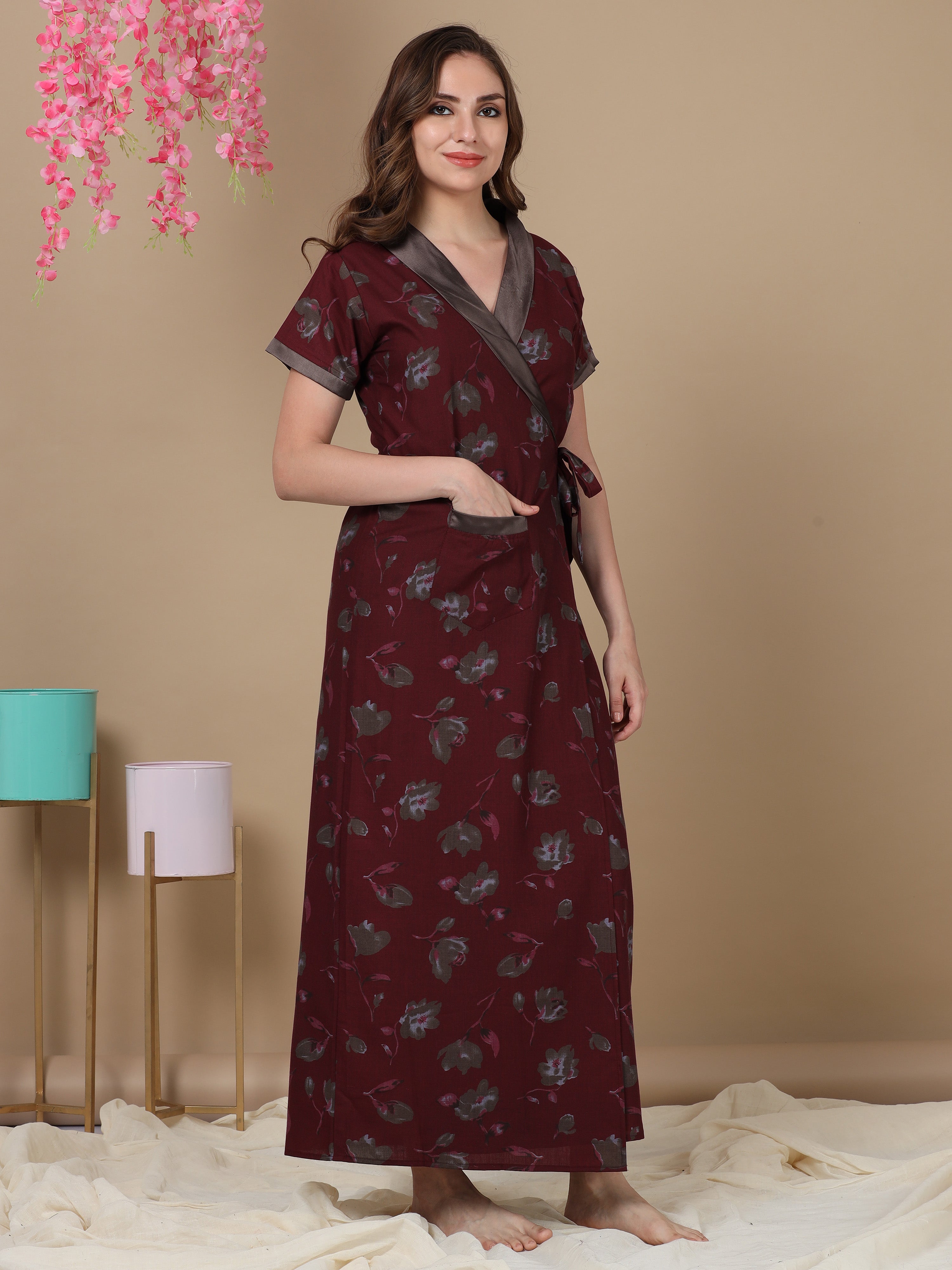 Abstract Print Maternity Nighty | Buy Online | Cozy Cotton | Titapu